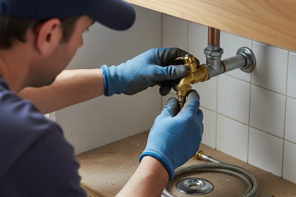 Shutoff valve and fitting work during Faucet and Fixture Repair in North Franklin